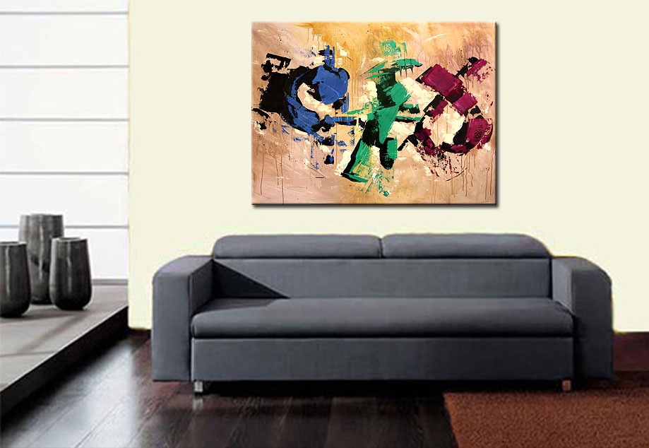 Color in the Desert abstract modern schilderij 120x90cm - Afbeelding 2