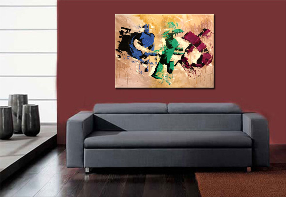 Color in the Desert abstract modern schilderij 120x90cm - Afbeelding 3