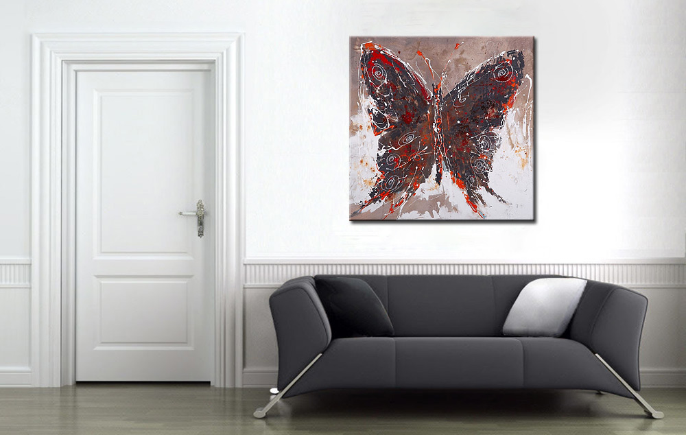 Nachtvlinder modern schilderij - Afbeelding 4