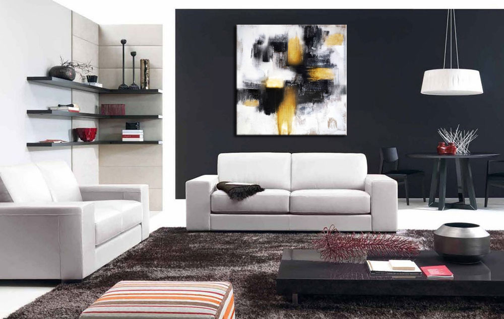 Cruz Marrón modern abstract schilderij 100x100cm - Afbeelding 2