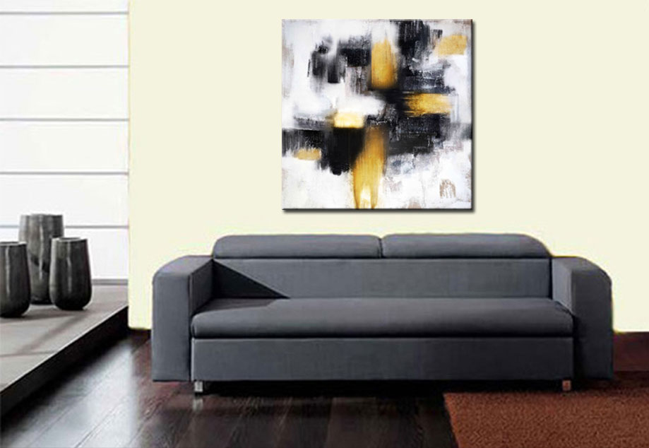 Cruz Marrón modern abstract schilderij 100x100cm - Afbeelding 4