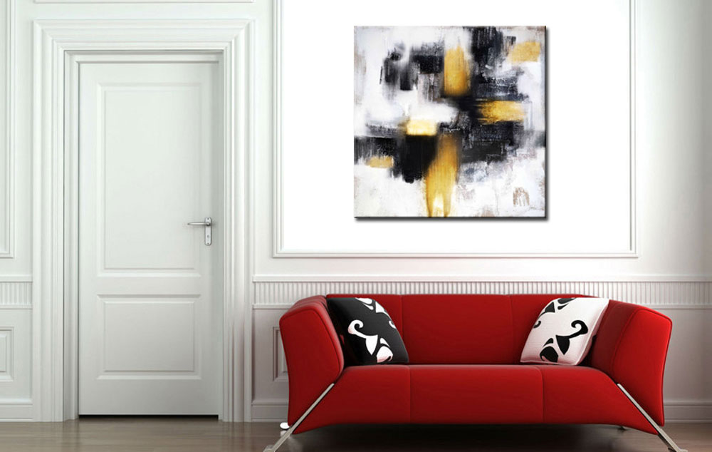 Cruz Marrón modern abstract schilderij 100x100cm - Afbeelding 3