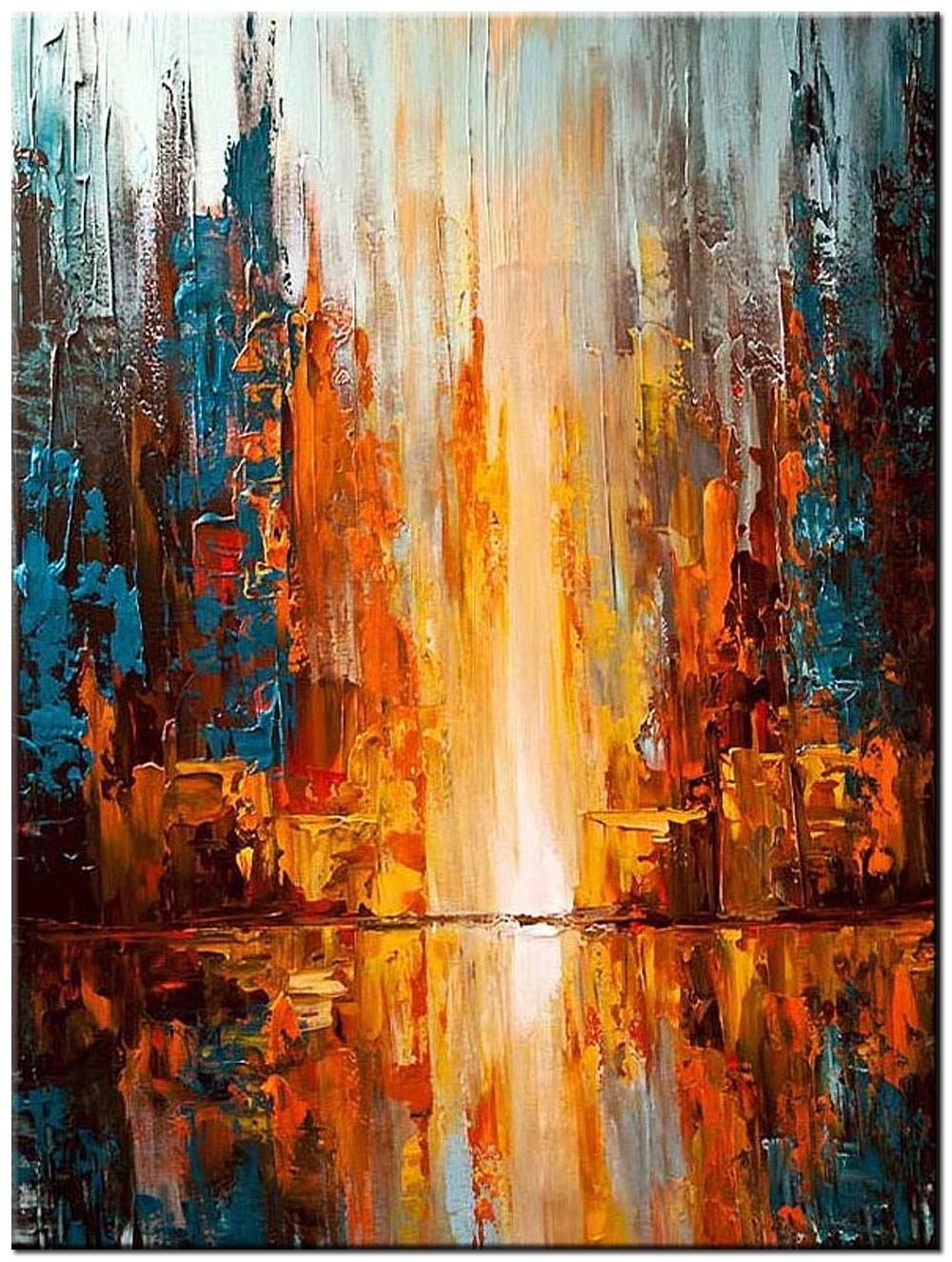 Licht in de stad modern schilderij 90x120cm