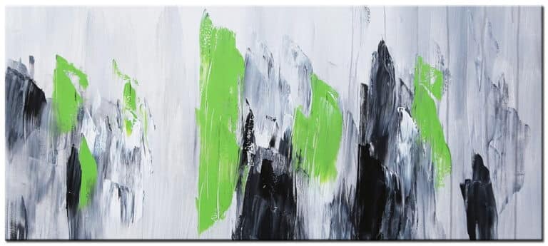 Abstract schilderij Echo van groen en grijs