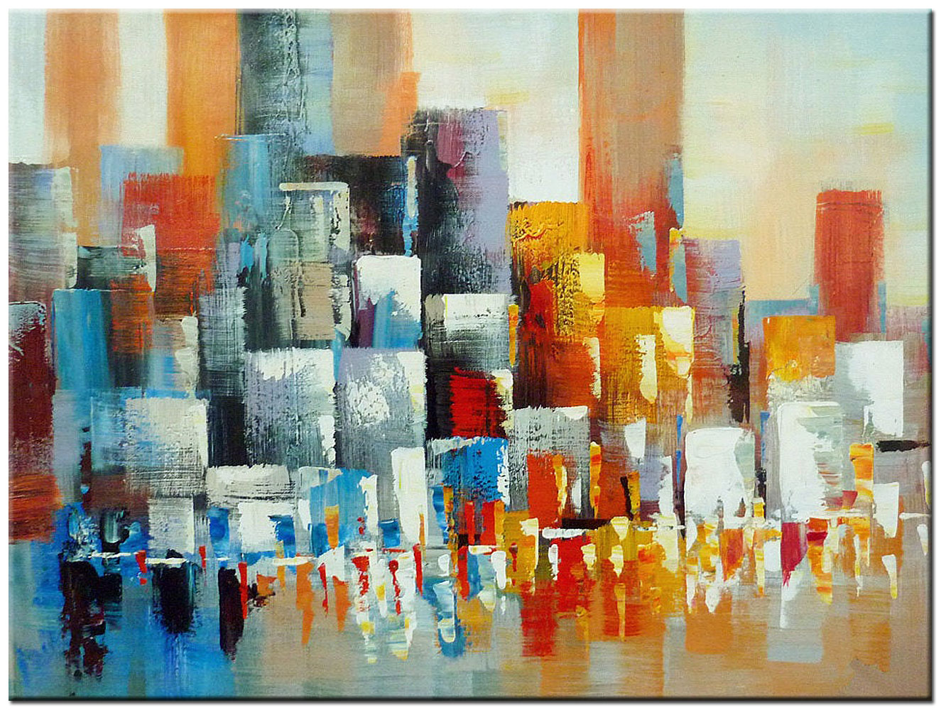 City Blocks modern schilderij 120x90cm