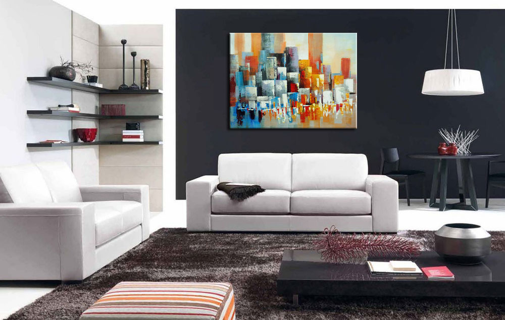 City Blocks modern schilderij 120x90cm - Afbeelding 4