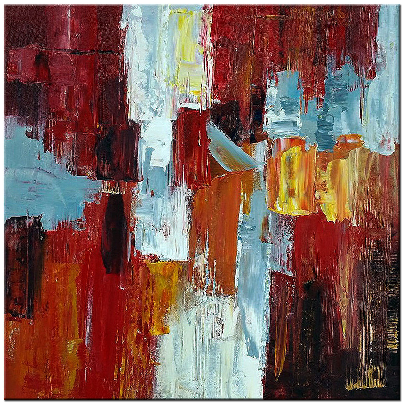 Koudvuur modern abstract schilderij 100x100cm