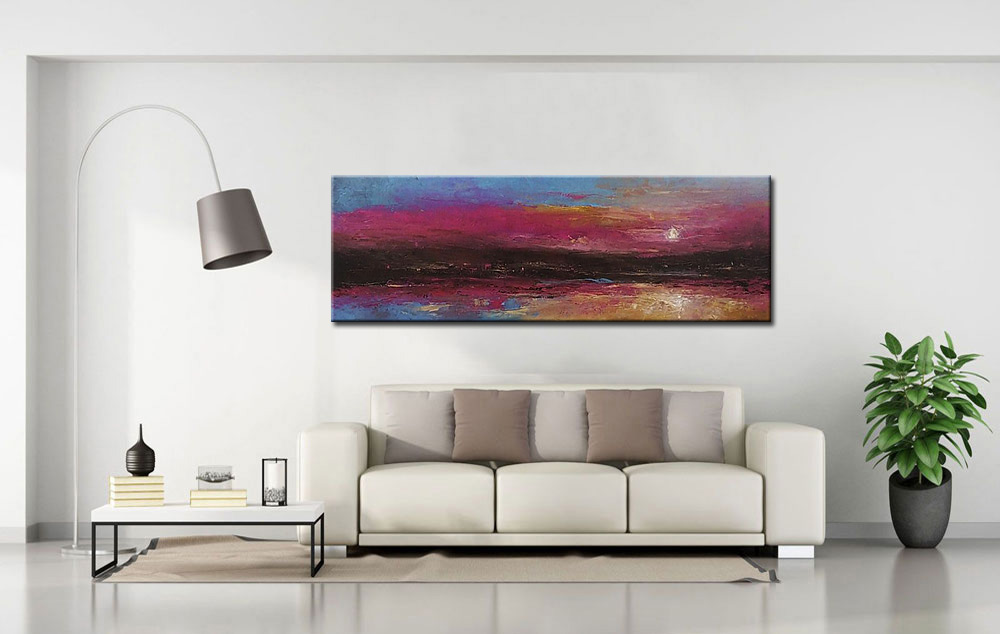 Bij Nacht modern groot schilderij 180x60cm - Afbeelding 3