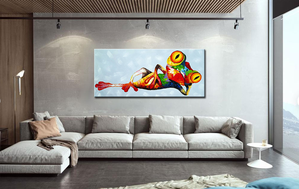 Kikker modern groot schilderij - Afbeelding 2