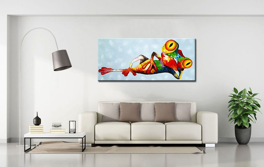 Kikker modern groot schilderij - Afbeelding 4