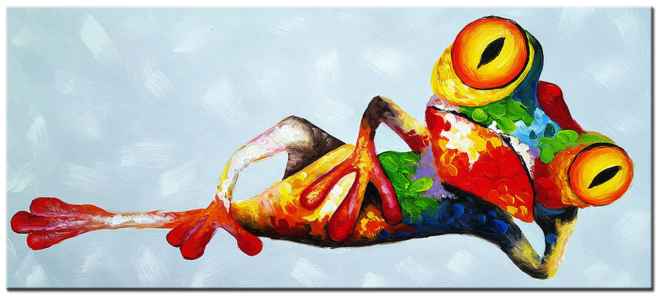 Kikker modern groot schilderij