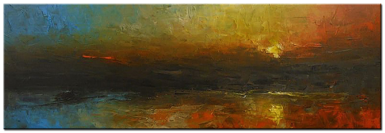 Avondrood modern groot schilderij 180x60cm