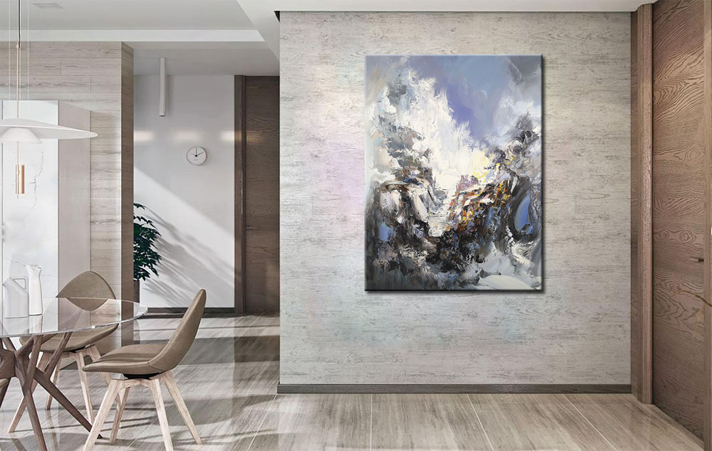 Abstract schilderij De IJsberg 90x120cm - Afbeelding 4