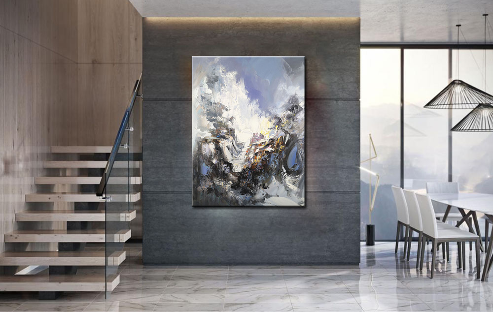 Abstract schilderij De IJsberg 90x120cm - Afbeelding 3