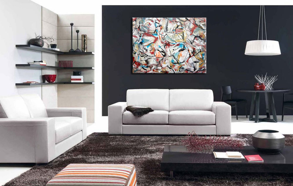 Rijkheid abstract modern schilderij 120x90cm - Afbeelding 2