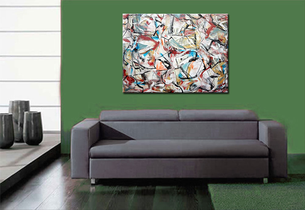 Rijkheid abstract modern schilderij 120x90cm - Afbeelding 4