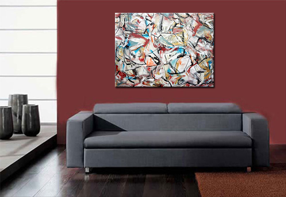 Rijkheid abstract modern schilderij 120x90cm - Afbeelding 3