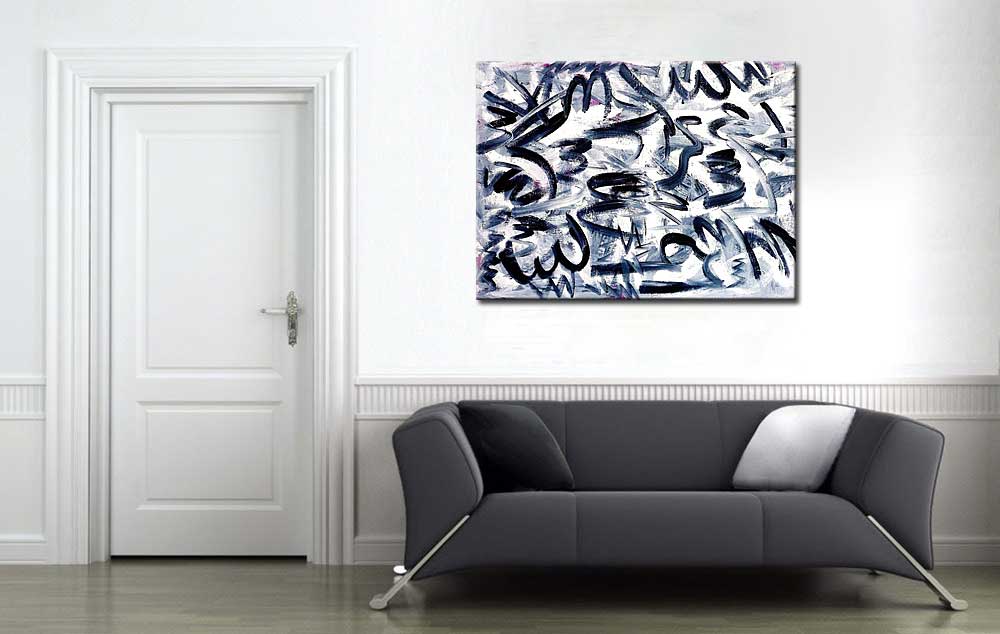 Abstract schilderij De Verwarring 120x90cm - Afbeelding 4