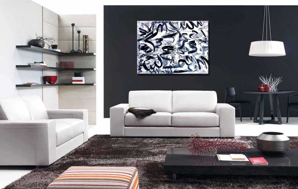 Abstract schilderij De Verwarring 120x90cm - Afbeelding 3