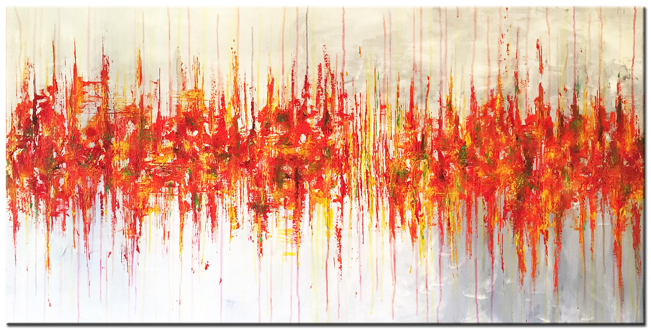 Abstract schilderij Pulse of Flames 180x90cm