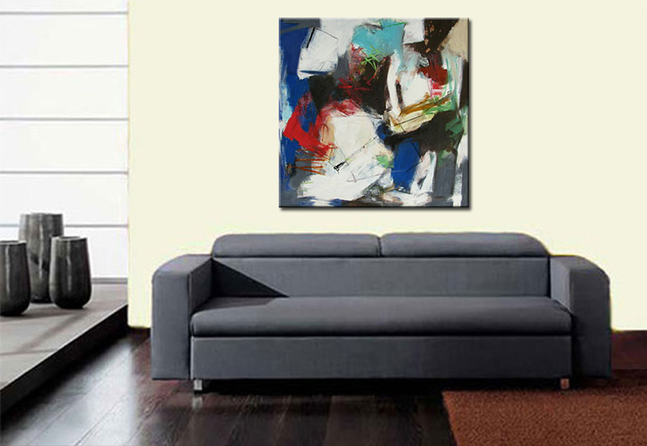 Enterré modern abstract schilderij 100x100cm - Afbeelding 3