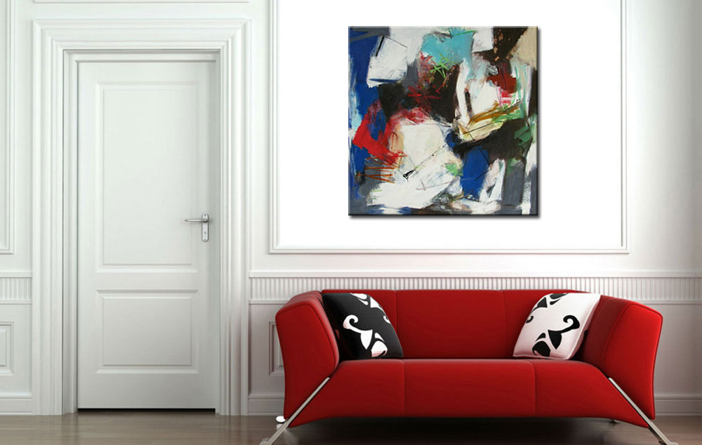 Enterré modern abstract schilderij 100x100cm - Afbeelding 2