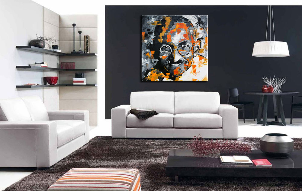 Mahatma Gandhi modern schilderij - Afbeelding 4