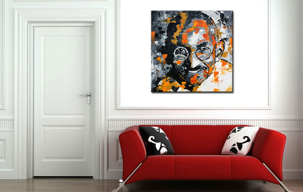 Mahatma Gandhi modern schilderij - Afbeelding 3