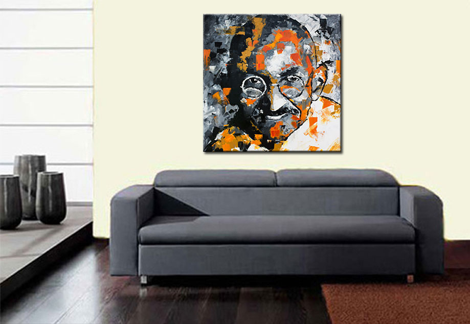 Mahatma Gandhi modern schilderij - Afbeelding 2