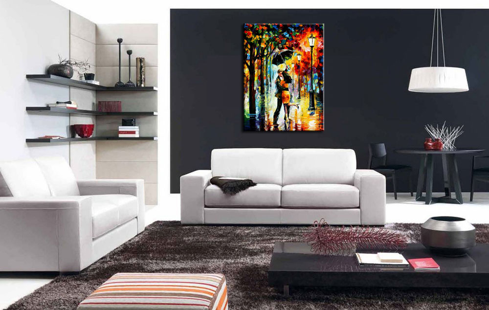 In de Regen kleurrijk schilderij 90x120cm - Afbeelding 4