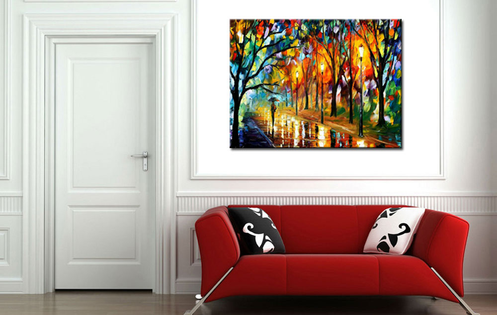 Park by Night modern schilderij 120x90cm - Afbeelding 3