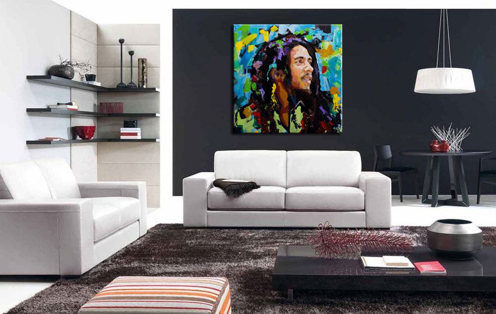 Bob Marley modern schilderij - Afbeelding 4