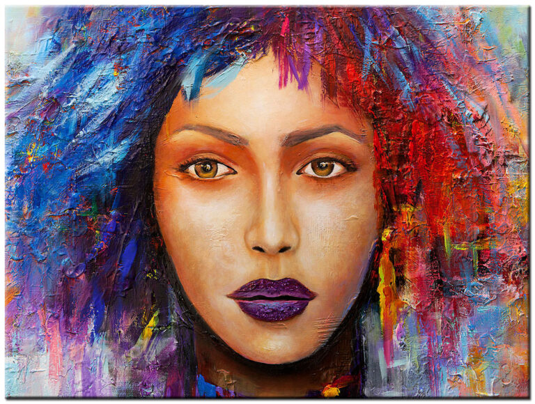 Kleurrijke Dame modern schilderij