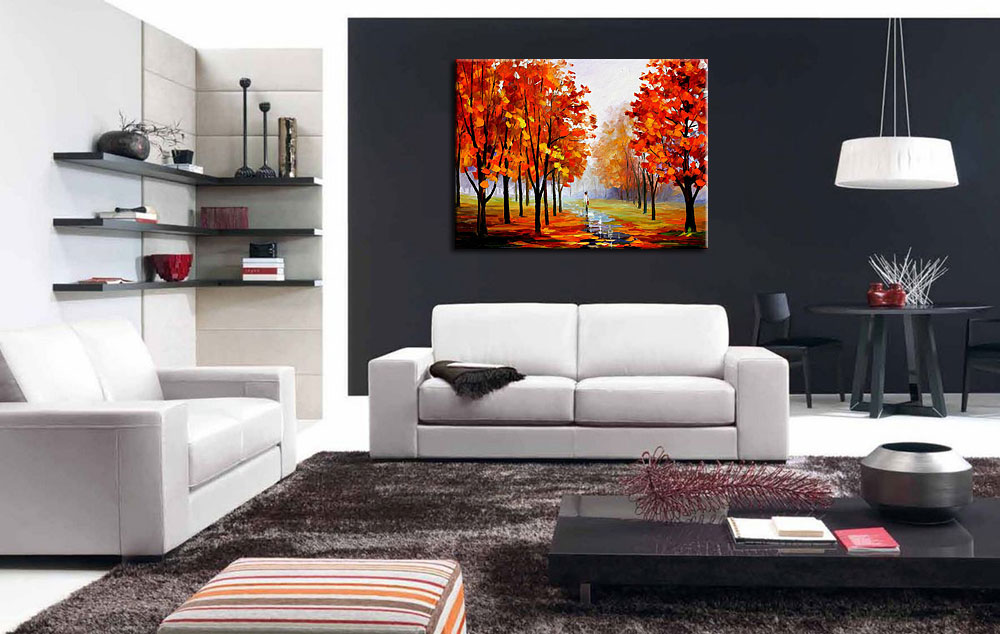 Herfstdag modern schilderij 120x90cm - Afbeelding 4