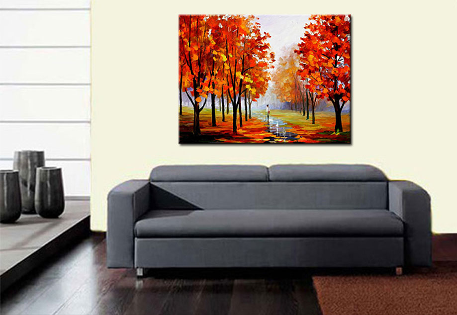 Herfstdag modern schilderij 120x90cm - Afbeelding 3