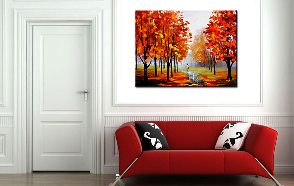 Herfstdag modern schilderij 120x90cm - Afbeelding 2