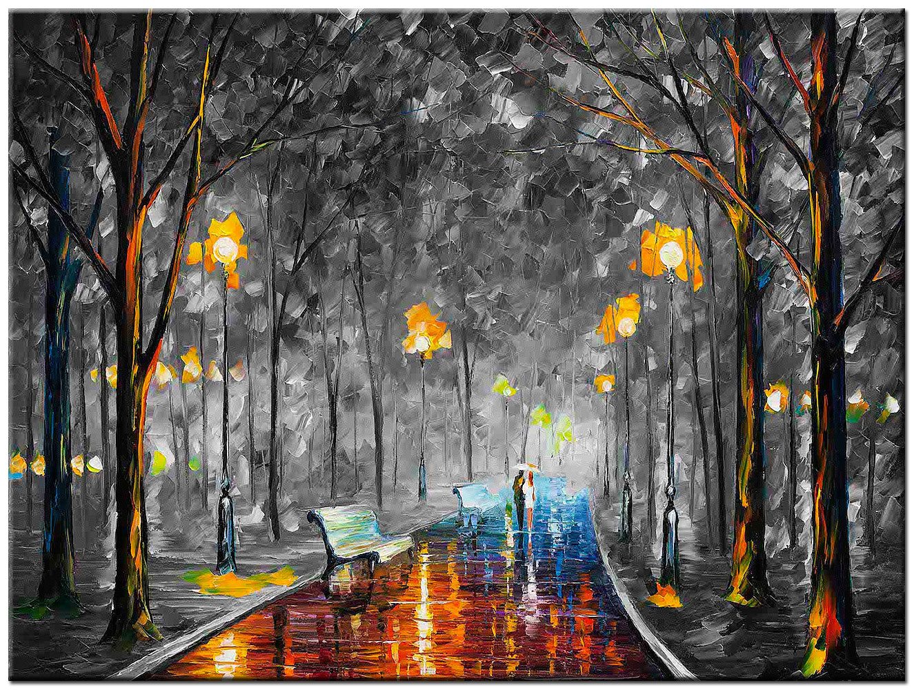 Avond Wandeling modern schilderij 120x90cm