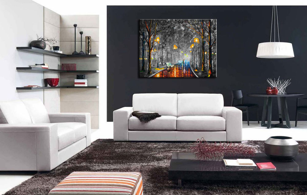 Avond Wandeling modern schilderij 120x90cm - Afbeelding 4
