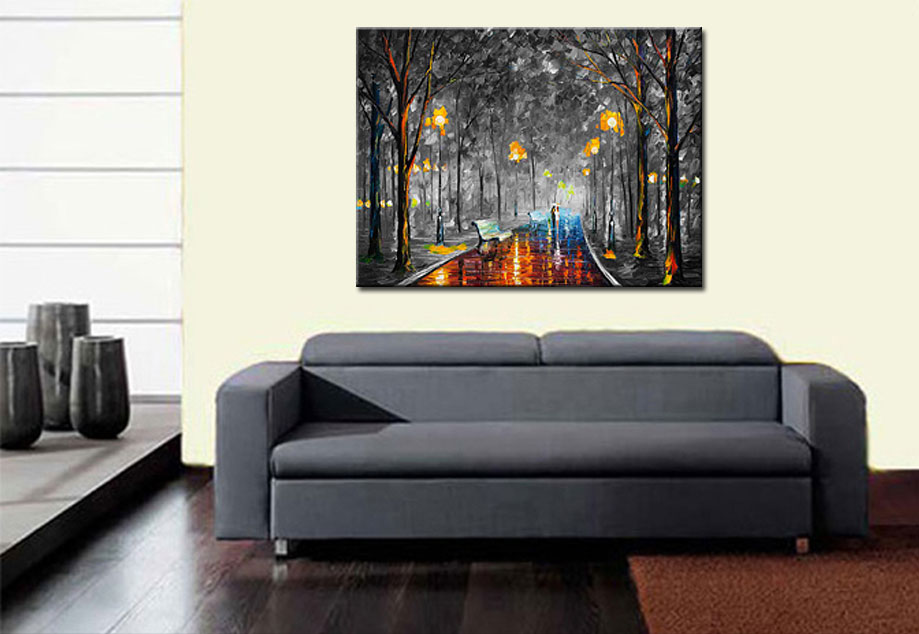 Avond Wandeling modern schilderij 120x90cm - Afbeelding 3