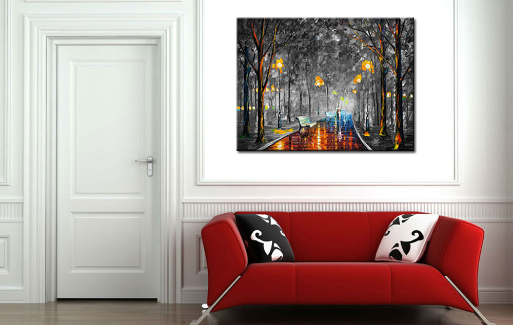 Avond Wandeling modern schilderij 120x90cm - Afbeelding 2