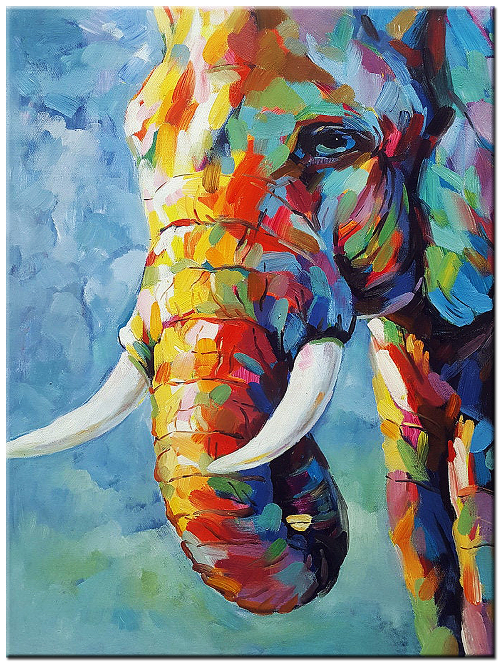 Kleurenkracht Olifant modern schilderij 90x120cm