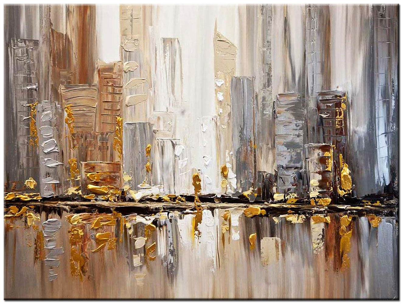Golden City modern schilderij 120x90cm