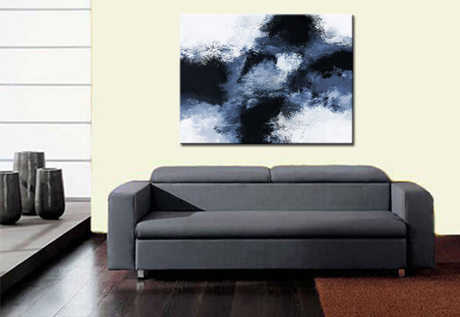 Black Clouds abstract modern schilderij 120x90cm - Afbeelding 3