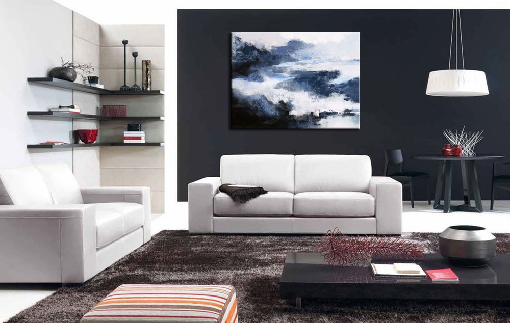 Black Land abstract modern schilderij 120x90cm - Afbeelding 4