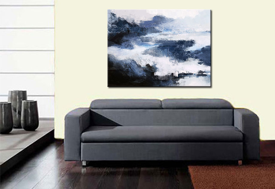 Black Land abstract modern schilderij 120x90cm - Afbeelding 3