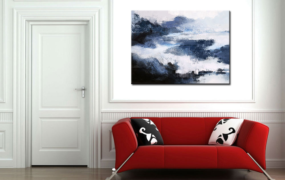 Black Land abstract modern schilderij 120x90cm - Afbeelding 2