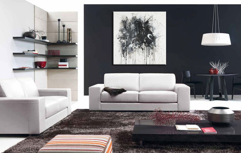 Bull abstract modern schilderij 100x100cm - Afbeelding 2