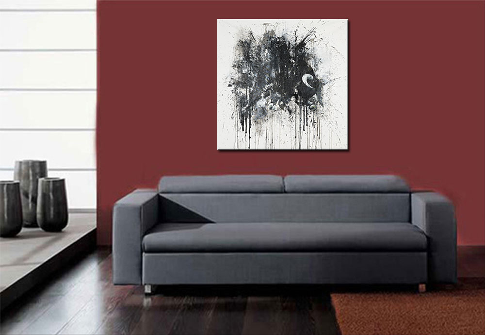 Bull abstract modern schilderij 100x100cm - Afbeelding 4