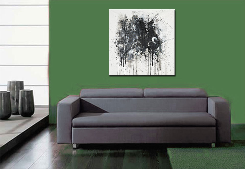 Bull abstract modern schilderij 100x100cm - Afbeelding 3