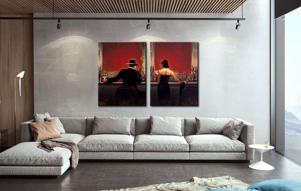 Samen Drinken twee luik modern schilderij - Afbeelding 2